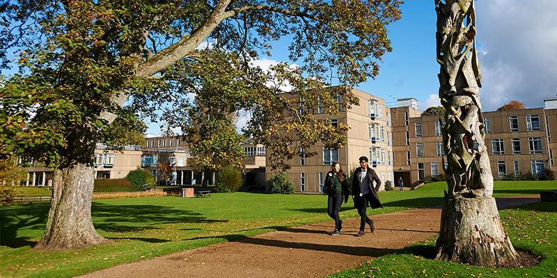 Students Walking Outside Derwent Accommodation